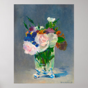 Poster Flores de Manet em um Vaso Cristal