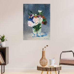 Poster Flores de Manet num Vaso Cristal