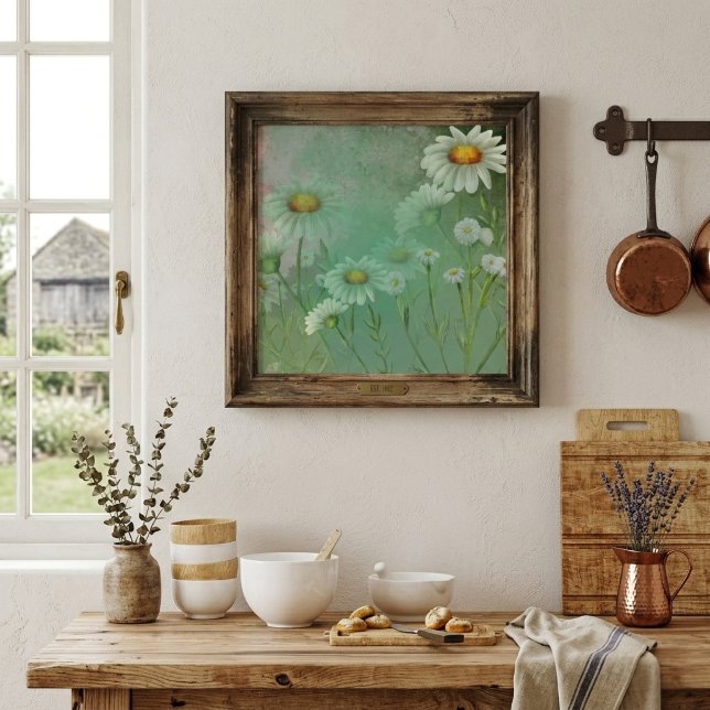 Poster Flores de Margarida Verde (Criador carregado)