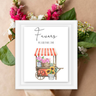 Poster Flores de mercado - Favor, por favor, pegue um car