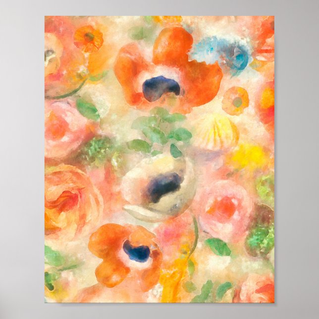 Poster Flores de Mola Laranja (Frente)