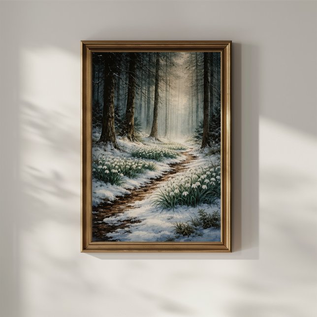 Poster Flores de Neve na Floresta de Inverno (Criador carregado)
