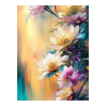 Flores De Névoa Rosa Azul Lindas Florais