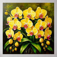 Flores de Orquídea Vibrantes em um Ambiente Verde