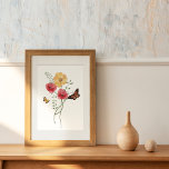 Poster Flores de Papagaio Vermelho e Amarelo<br><div class="desc">Aquarela,  Vermelho e Amarelo,  flores Poster</div>