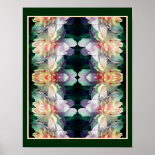 Poster Flores de Pedônia Rosa Multiplicadas Abstrato