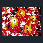 POSTER FLORES DE PETUNIA<br><div class="desc">Um vibrante design vermelho,  amarelo,  preto e branco pop de petúnias.</div>