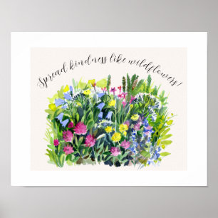 Poster Flores de prado selvagem espalham bondade