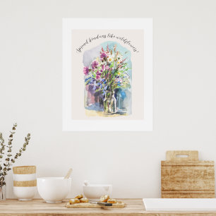 Poster Flores de prado selvagem espalham bondade
