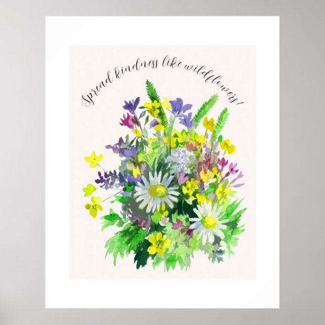 Poster Flores de prado selvagem espalham bondade  (Frente)