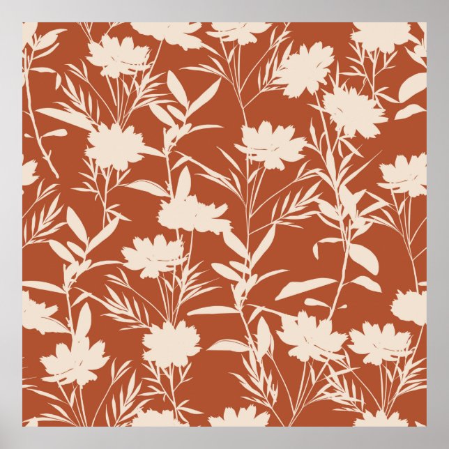 Poster Flores de prados de prados retrorreflectores padrã (Frente)