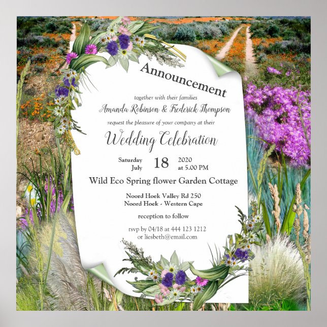 Poster Flores de primavera ecológicas selvagens (Frente)