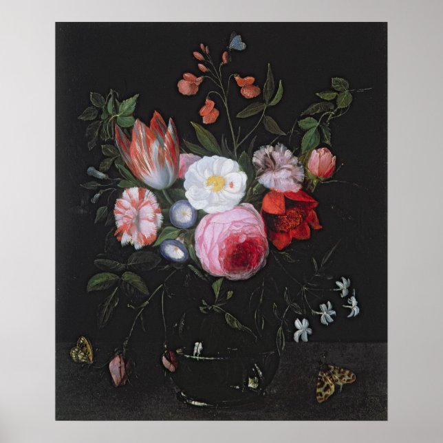 Pôster Flores de primavera num vaso de vidro, século XVII (Frente)