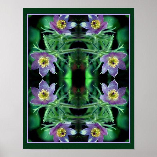 Poster Flores de primavera Púrpura Abstrato (Frente)