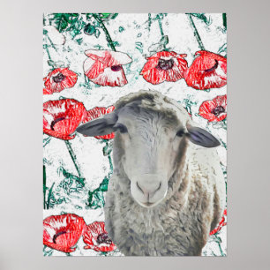 Poster Flores De Raposa-Vermelha-Borrão-De-Ovo-Borrão