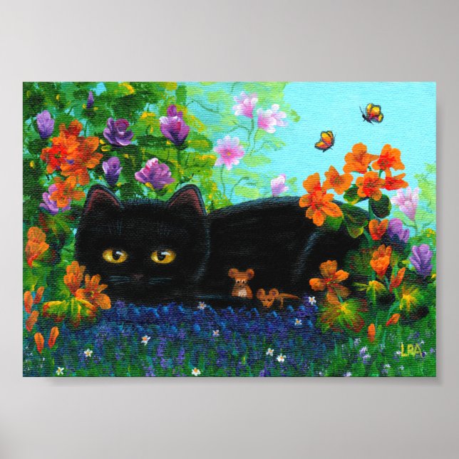 Pôster Flores de Rato Preto para Gato (Frente)