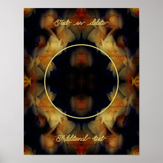 Poster Flores de Rosa Amarelas Criam sua própria foto (Frente)