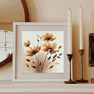 Poster Flores de sépia