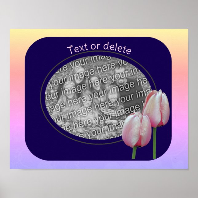 Poster Flores de Tulip Rosa Criam sua própria foto (Frente)