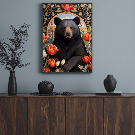 Poster Flores de Tulipas Coloridas do Urso Negro