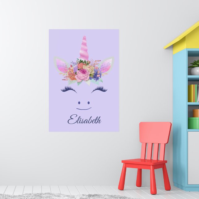 Poster Flores de Unicórnio Fofas Fabulosas Rosto 2 (Berçário 1)