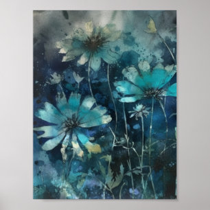 Poster Flores de Verão Azuis