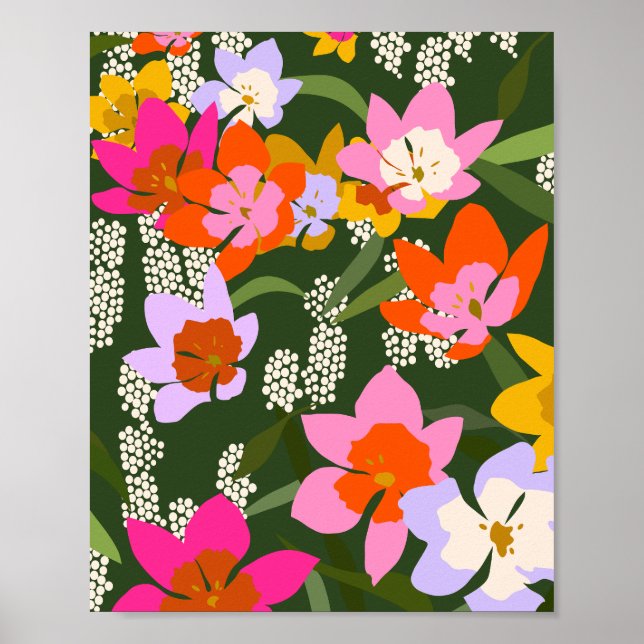 Poster Flores de Verão Coloridas (Frente)