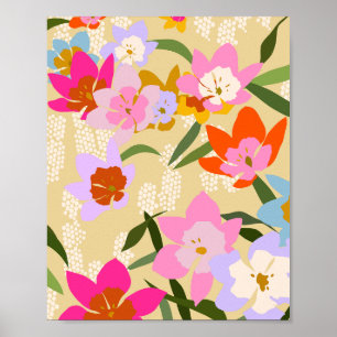 Poster Flores de Verão Coloridas Amarelo