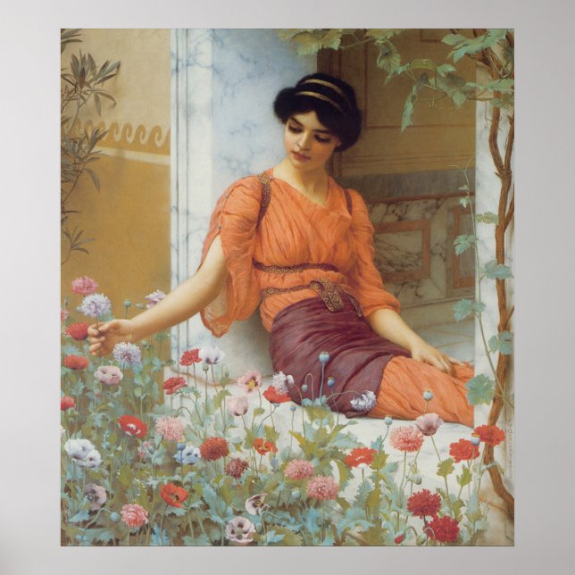 Pôster Flores de Verão de John William Godward (Frente)