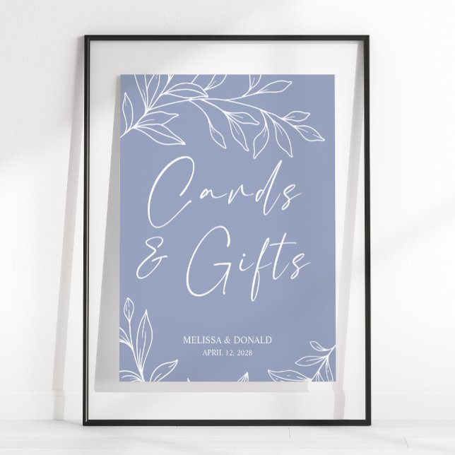 Poster Flores de Vinca Simples Cartão de Casamento & Pres (Criador carregado)