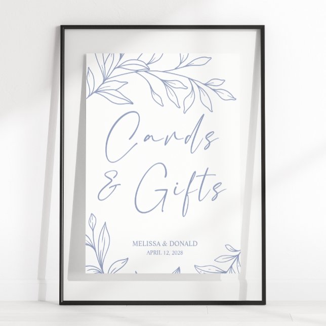 Poster Flores de Vinca Simples Cartão de Casamento & Pres (Criador carregado)