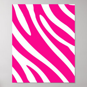 Poster Flores de Zebra Rosa Negrito