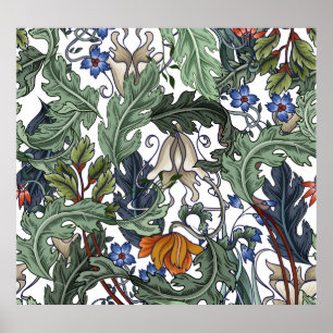 Poster Flores, deco de arte, moderno, sem costura.