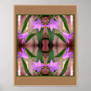 Poster Flores delicadas de lírio roxo espelho abstrato