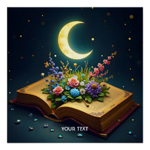 Pôster Flores do Livro da Lua Fantasy