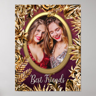 Poster Flores Douradas de luxo elegantes adicionam sua fo