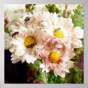Pôster Flores e abelhas