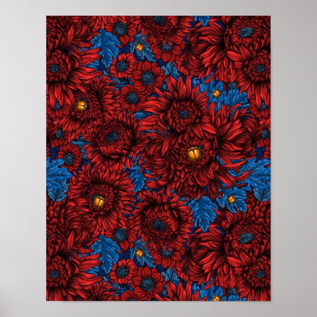 Poster Flores e besouros rola-rosa (Frente)