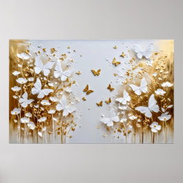 Poster Flores e borboletas pesadas e sonhadoras #3