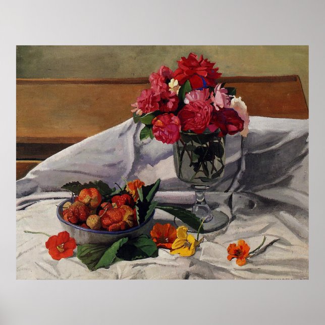 Poster Flores e Morangos por Felix Vallotton, (Frente)