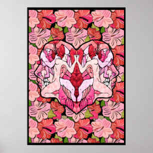 Pôster Flores e o Coração da Paixão