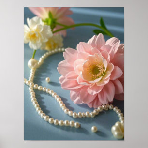 Poster Flores e pérolas de Elegante
