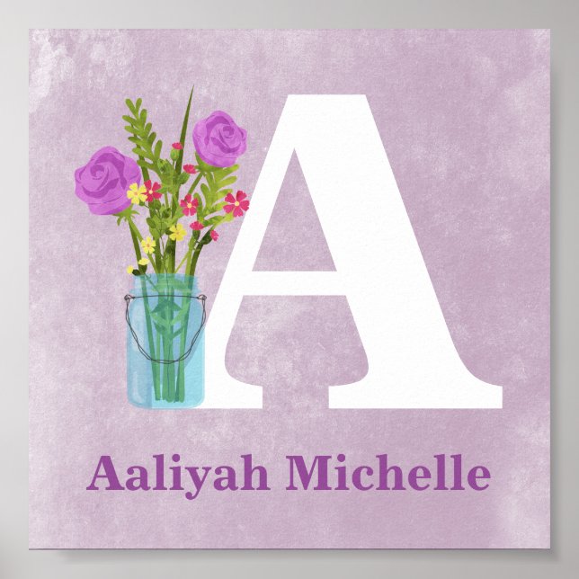 Pôster Flores em Ball Mason Vase Cox Wall Art (Frente)