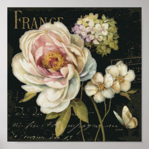 Pôster Flores em Preto