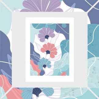 Poster Flores em um fundo abstrato