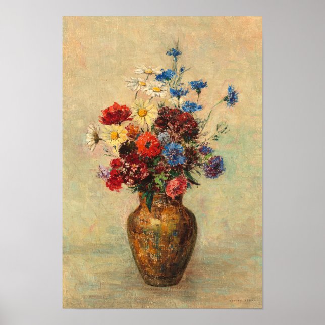 Poster Flores em um Vase, c.1910 (Frente)