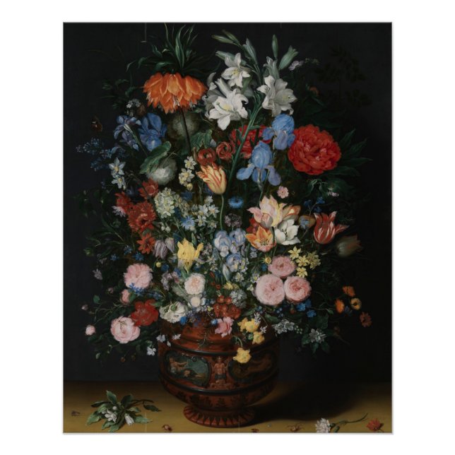 Pôster Flores em um Vase - Jan Brueghel (Frente)