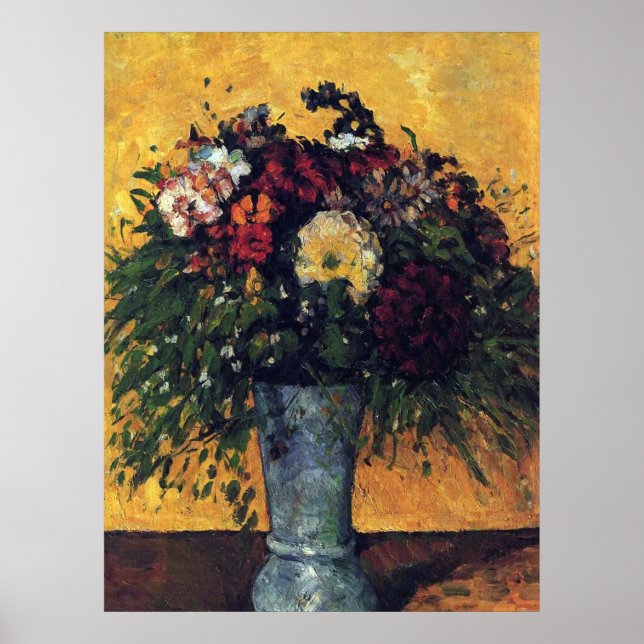 Poster Flores em um Vaso Azul - Paul Cezanne - c1877 (Frente)