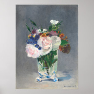 Poster Flores em um Vaso Cristal - Edouard Manet Fine Art