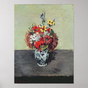 Poster Flores em um vaso de Delft, c.1873-75